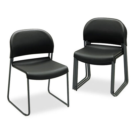 Image of Gueststacker High Density Chairs, Regatta Seat/regatta Back, Black Base, 4/carton