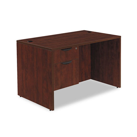 Image of Alera Valencia Series Straight Desk Shell, 47.25w X 29.5d X 29.63h, Mahogany