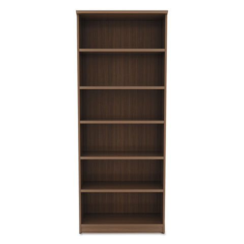 Image of Alera Valencia Series Bookcase, Six-shelf, 31 3/4w X 14d X 80 1/4h, Mod Walnut