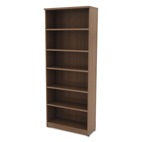 Image of Alera Valencia Series Bookcase, Six-shelf, 31 3/4w X 14d X 80 1/4h, Mod Walnut