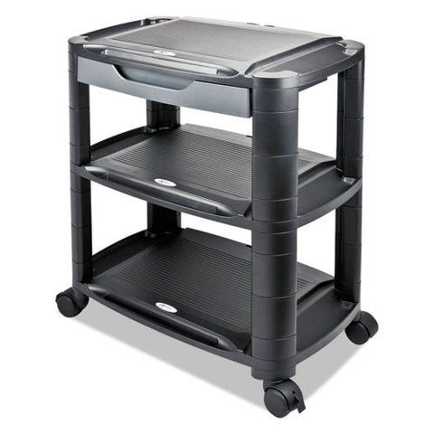 Image of 3-in-1 Storage Cart And Stand, 21.63w X 13.75d X 24.75h, Black/gray