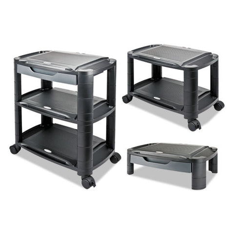 Image of 3-in-1 Storage Cart And Stand, 21.63w X 13.75d X 24.75h, Black/gray