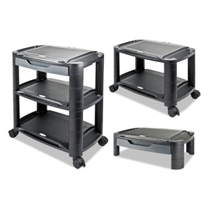 3-in-1 Storage Cart And Stand, 21.63w X 13.75d X 24.75h, Black/gray