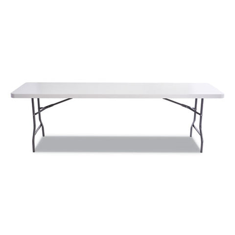 Image of Resin Rectangular Folding Table, Square Edge, 96w X 30d X 29h, Platinum