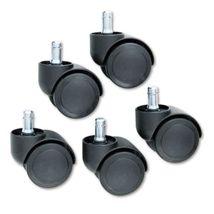 Safety Casters, Oversize Neck Polyurethane, B Stem, 110 Lbs/caster, 5/set