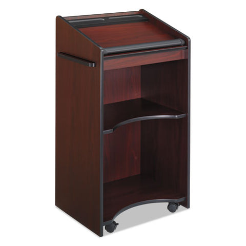 Image of Executive Mobile Lectern, 25.25w X 19.75d X 46h, Mahogany