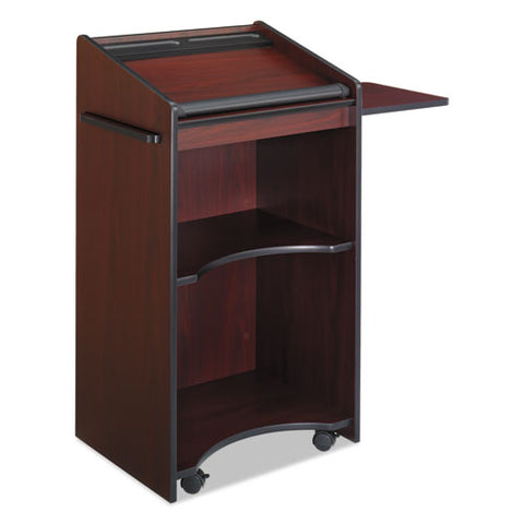 Image of Executive Mobile Lectern, 25.25w X 19.75d X 46h, Mahogany