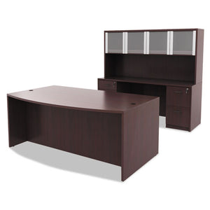 Alera Valencia Bow Front Desk Shell, 71w X 35.5d To 41.38d X 29.63h Mahogany