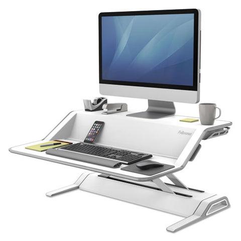 Image of Lotus Sit-stand Workstation, 32.75w X 24.25d X 5.5 To 22.5h, Black