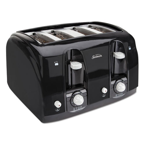 Image of Extra Wide Slot Toaster, 4-slice, 11 3/4 X 13 3/8 X 8 1/4, Black