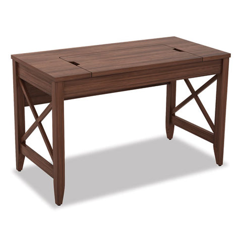 Image of Sit-to-stand Table Desk, 47.25w X 23.63d X 29.5 To 43.75h, Modern Walnut