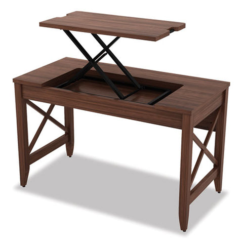 Image of Sit-to-stand Table Desk, 47.25w X 23.63d X 29.5 To 43.75h, Modern Walnut