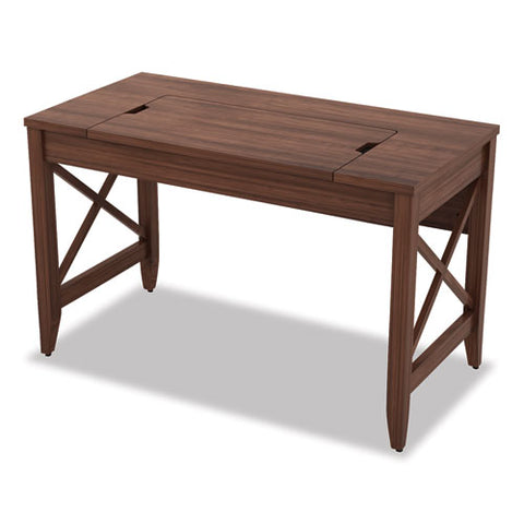 Image of Sit-to-stand Table Desk, 47.25w X 23.63d X 29.5 To 43.75h, Modern Walnut