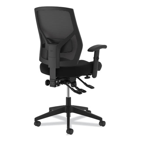 Image of Crio High-back Task Chair With Asynchronous Control, Supports Up To 250 Lbs., Black Seat/black Back, Black Base