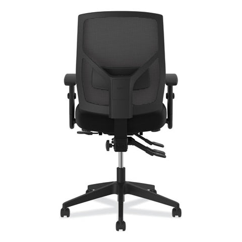 Image of Crio High-back Task Chair With Asynchronous Control, Supports Up To 250 Lbs., Black Seat/black Back, Black Base