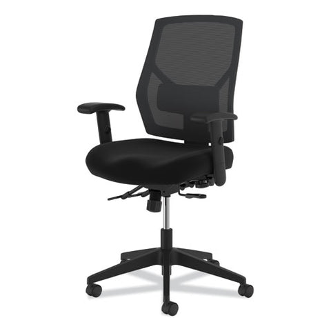 Image of Crio High-back Task Chair With Asynchronous Control, Supports Up To 250 Lbs., Black Seat/black Back, Black Base