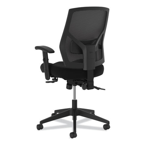 Image of Crio High-back Task Chair With Asynchronous Control, Supports Up To 250 Lbs., Black Seat/black Back, Black Base