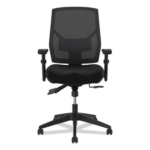 Image of Crio High-back Task Chair With Asynchronous Control, Supports Up To 250 Lbs., Black Seat/black Back, Black Base