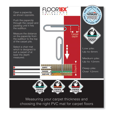 Image of Cleartex Ultimat Xxl Polycarb. Square General Office Mat For Carpets, 60 X 60, Clear