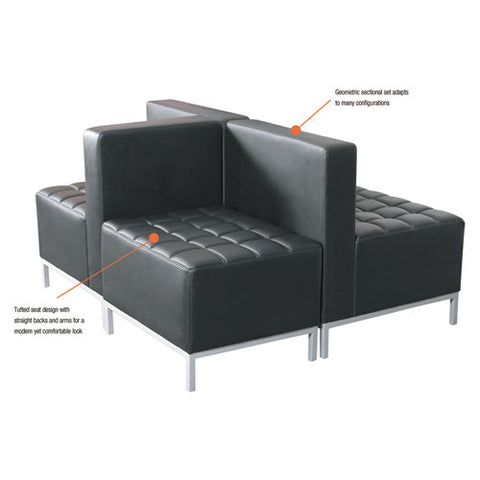 Image of Alera Qub Series Corner Sectional, 26.38w X 26.38d X 30.5h, Black