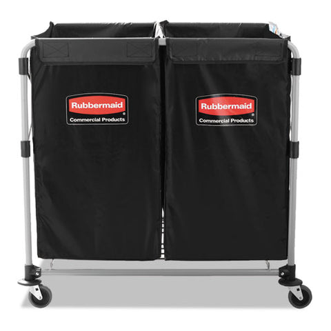 Image of Collapsible X-cart, Steel, Eight Bushel Cart, 24.1w X 35.7d X 34h, Black/silver