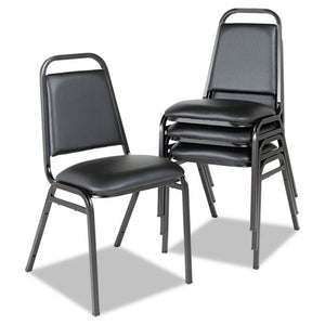 Padded Steel Stacking Chair, Black Seat/black Back, Black Base, 4/carton