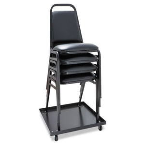 Padded Steel Stacking Chair, Black Seat/black Back, Black Base, 4/carton