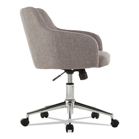 Image of Alera Captain Series Mid-back Chair, Supports Up To 275 Lbs, Gray Tweed Seat/gray Tweed Back, Chrome Base