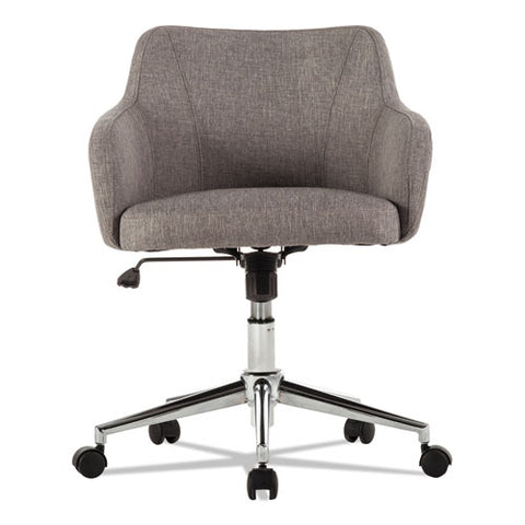 Image of Alera Captain Series Mid-back Chair, Supports Up To 275 Lbs, Gray Tweed Seat/gray Tweed Back, Chrome Base