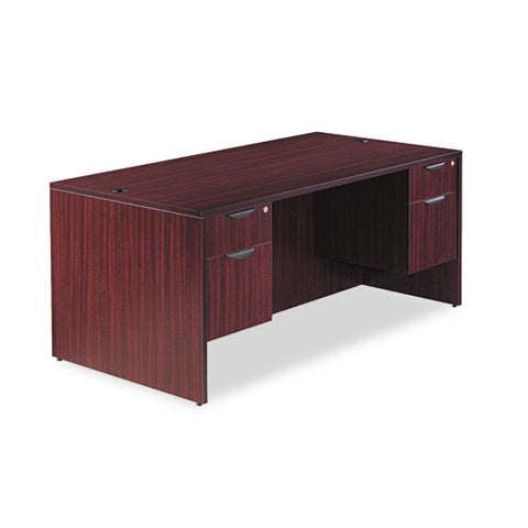 Image of Alera Valencia Series Straight Front Desk Shell, 71w X 35.5d X 29.63h, Mahogany