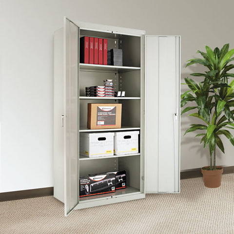 Image of Assembled 78" High Storage Cabinet, W/adjustable Shelves, 36w X 24d, Light Gray