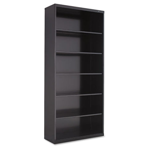 Image of Metal Bookcase, Six-shelf, 34-1/2w X 13-1/2d X 78h, Black