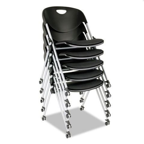 Image of Alera Sl Series Nesting Stack Chair Without Arms, Black Seat/black Back, Gray Base, 2/carton