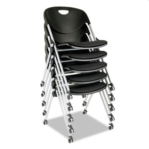 Alera Sl Series Nesting Stack Chair Without Arms, Black Seat/black Back, Gray Base, 2/carton