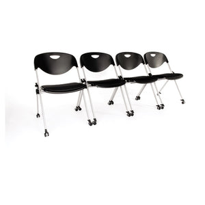 Alera Sl Series Nesting Stack Chair Without Arms, Black Seat/black Back, Gray Base, 2/carton