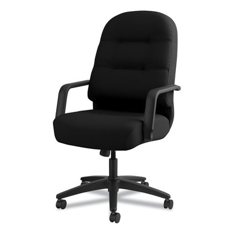 Image of Pillow-soft 2090 Series Executive High-back Swivel/tilt Chair, Supports Up To 300 Lbs., Black Seat/black Back, Black Base