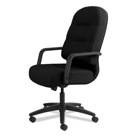 Image of Pillow-soft 2090 Series Executive High-back Swivel/tilt Chair, Supports Up To 300 Lbs., Black Seat/black Back, Black Base