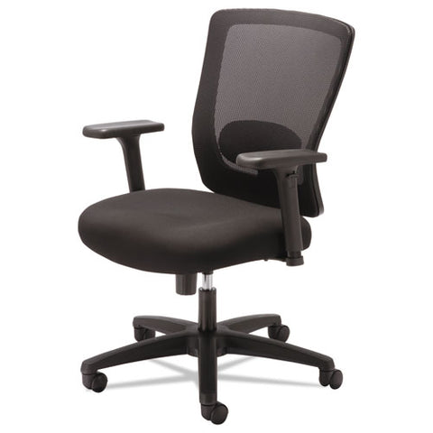 Image of Alera Envy Series Mesh Mid-back Swivel/tilt Chair, Supports Up To 250 Lbs., Black Seat/black Back, Black Base