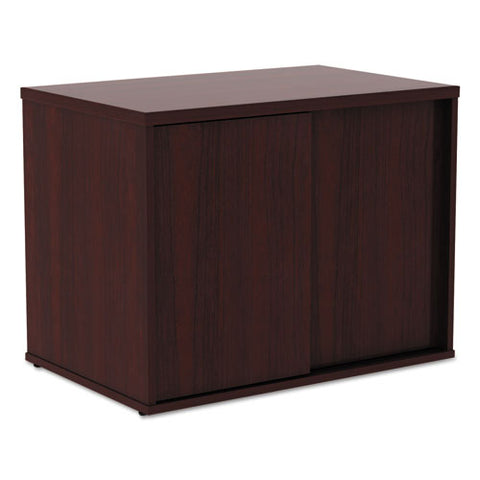 Image of Alera Open Office Low Storage Cab Cred, 29 1/2w X 19 1/8d X 22 7/8h, Mahogany