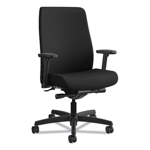 Image of Endorse Upholstered Mid-back Work Chair, Supports Up To 300 Lbs., Black Seat/black Back, Black Base