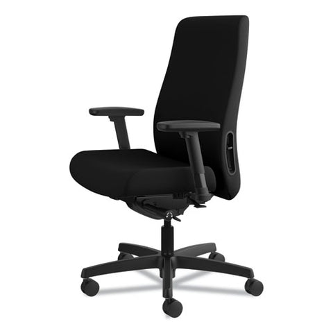 Image of Endorse Upholstered Mid-back Work Chair, Supports Up To 300 Lbs., Black Seat/black Back, Black Base