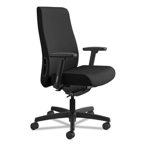 Image of Endorse Upholstered Mid-back Work Chair, Supports Up To 300 Lbs., Black Seat/black Back, Black Base