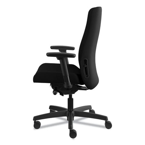 Image of Endorse Upholstered Mid-back Work Chair, Supports Up To 300 Lbs., Black Seat/black Back, Black Base