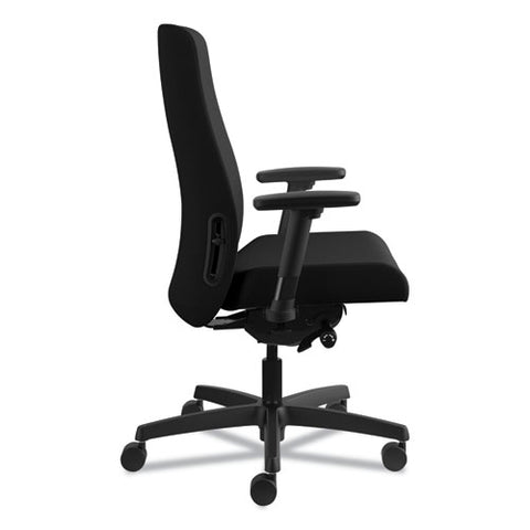 Image of Endorse Upholstered Mid-back Work Chair, Supports Up To 300 Lbs., Black Seat/black Back, Black Base