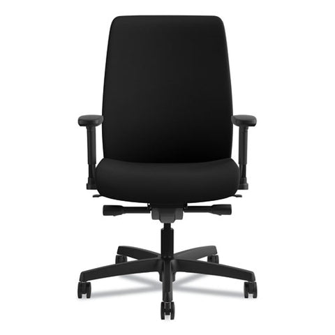 Image of Endorse Upholstered Mid-back Work Chair, Supports Up To 300 Lbs., Black Seat/black Back, Black Base