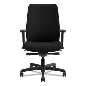 Endorse Upholstered Mid-back Work Chair, Supports Up To 300 Lbs., Black Seat/black Back, Black Base