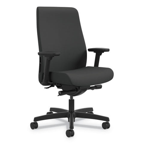 Image of Endorse Upholstered Mid-back Work Chair, Supports Up To 300 Lbs., Black Seat/black Back, Black Base