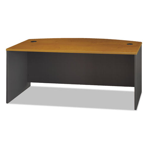 Image of Series C Collection 72w Bow Front Desk Shell, 71.13w X 36.13d X 29.88h, Natural Cherry