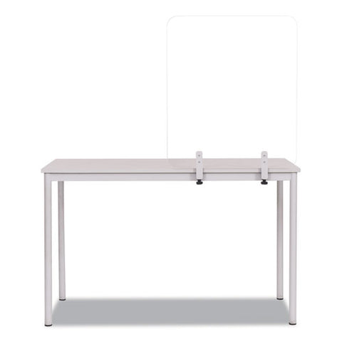 Image of Protector Series Frameless Glass Desktop Divider, 47.2 X 0.16 X 35.4, Clear/aluminum