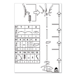 Cleo Coat Stand, Stand Alone Rack, Ten Knobs, Steel/plastic, 19.75w X 19.75d X 68.9h, Black